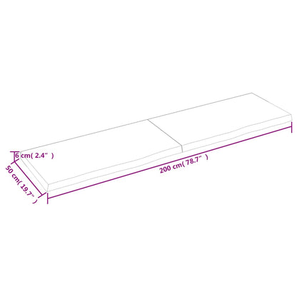 Wandregal 200x50x(2-6) cm Massivholz Eiche Unbehandelt - Pazzar.ch