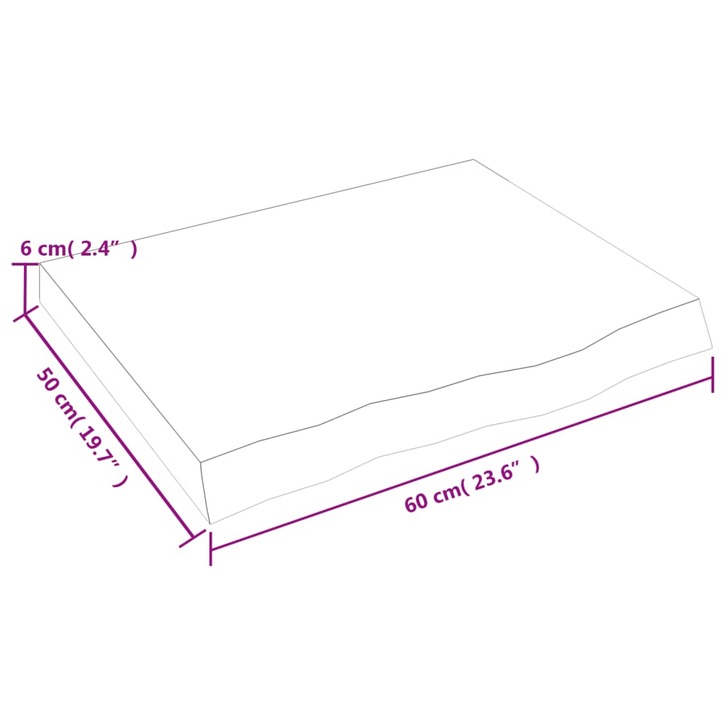 Wandregal Hellbraun 60x50x(2-6) cm Massivholz Eiche Behandelt - Pazzar.ch