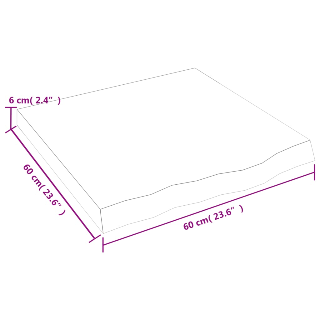 Wandregal Hellbraun 60x60x(2-6) cm Massivholz Eiche Behandelt - Pazzar.ch