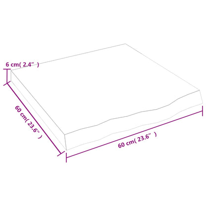 Wandregal Hellbraun 60x60x(2-6) cm Massivholz Eiche Behandelt - Pazzar.ch