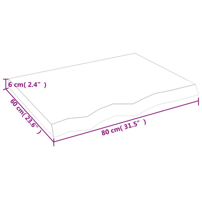 Wandregal Hellbraun 80x60x(2-6) cm Massivholz Eiche Behandelt - Pazzar.ch