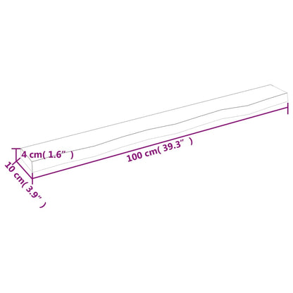 Wandregal Hellbraun 100x10x4 cm Massivholz Eiche Behandelt - Pazzar.ch