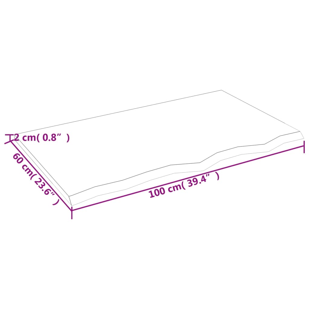 Wandregal Hellbraun 100x60x2 cm Massivholz Eiche Behandelt - Pazzar.ch