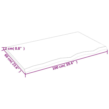 Wandregal Hellbraun 100x60x2 cm Massivholz Eiche Behandelt - Pazzar.ch