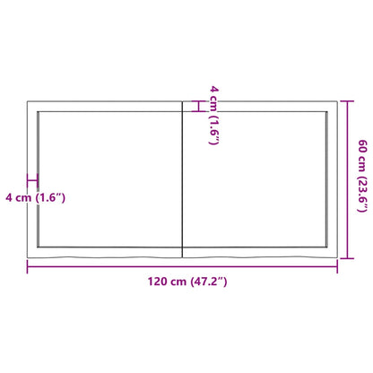 Wandregal Hellbraun 120x60x(2-6) cm Massivholz Eiche Behandelt - Pazzar.ch