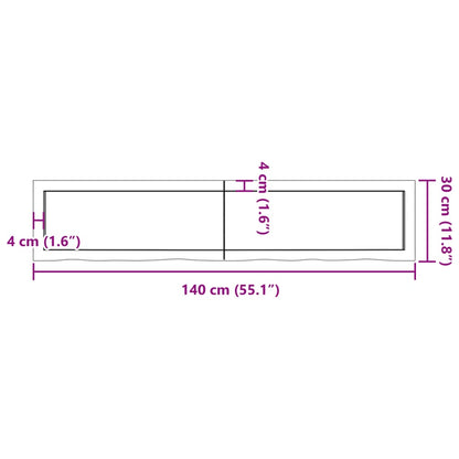 Wandregal Hellbraun 140x30x(2-6) cm Massivholz Eiche Behandelt - Pazzar.ch