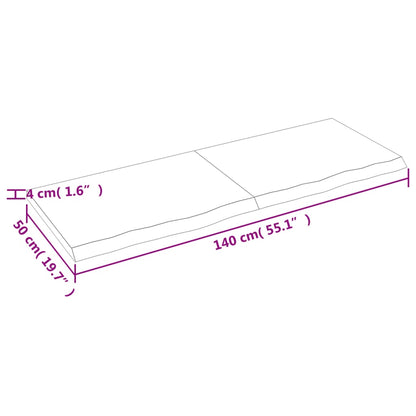 Wandregal Hellbraun 140x50x(2-4) cm Massivholz Eiche Behandelt - Pazzar.ch