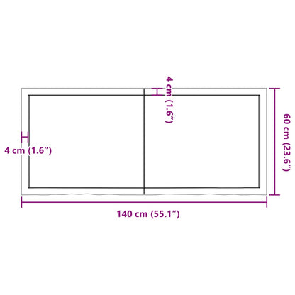 Wandregal Hellbraun 140x60x(2-4) cm Massivholz Eiche Behandelt - Pazzar.ch