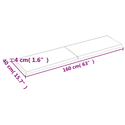 Wandregal Hellbraun 160x40x(2-4) cm Massivholz Eiche Behandelt - Pazzar.ch