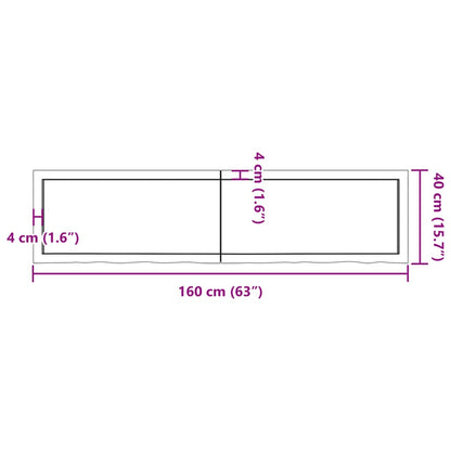 Wandregal Hellbraun 160x40x(2-4) cm Massivholz Eiche Behandelt - Pazzar.ch