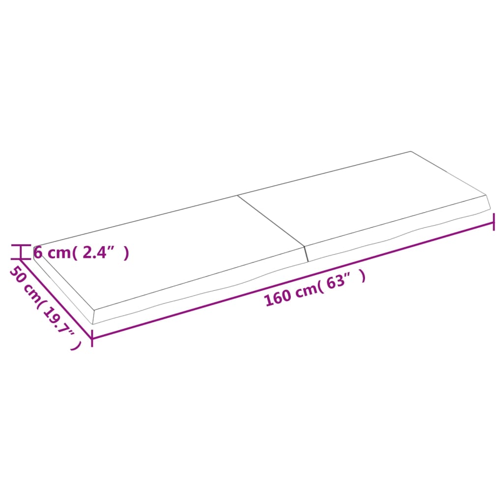 Wandregal Hellbraun 160x50x(2-6) cm Massivholz Eiche Behandelt - Pazzar.ch