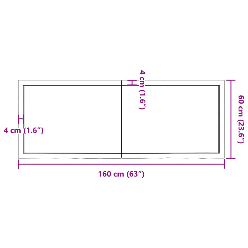 Wandregal Hellbraun 160x60x(2-4) cm Massivholz Eiche Behandelt - Pazzar.ch