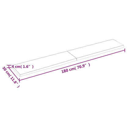 Wandregal Hellbraun 180x30x(2-4) cm Massivholz Eiche Behandelt - Pazzar.ch