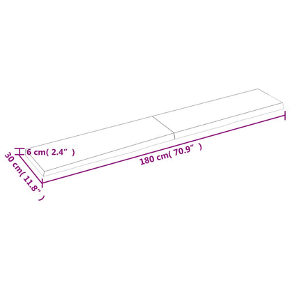 Wandregal Hellbraun 180x30x(2-6) cm Massivholz Eiche Behandelt - Pazzar.ch