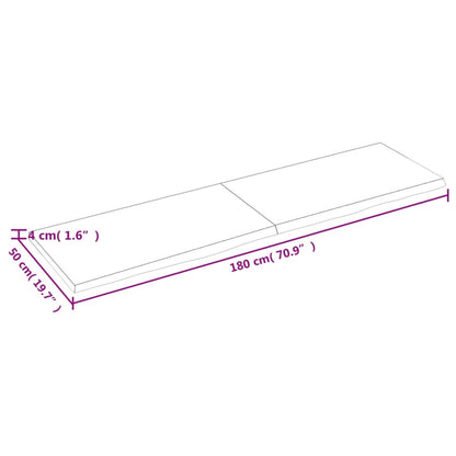 Wandregal Hellbraun 180x50x(2-4) cm Massivholz Eiche Behandelt - Pazzar.ch