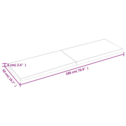 Wandregal Hellbraun 180x50x(2-6) cm Massivholz Eiche Behandelt - Pazzar.ch