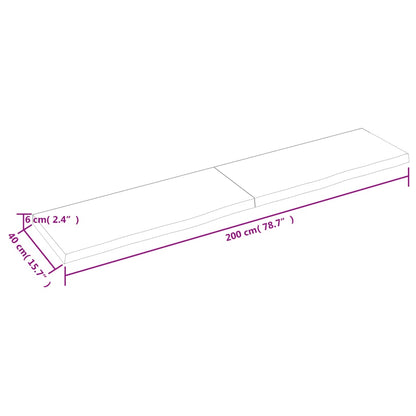 Wandregal Hellbraun 200x40x(2-6) cm Massivholz Eiche Behandelt - Pazzar.ch