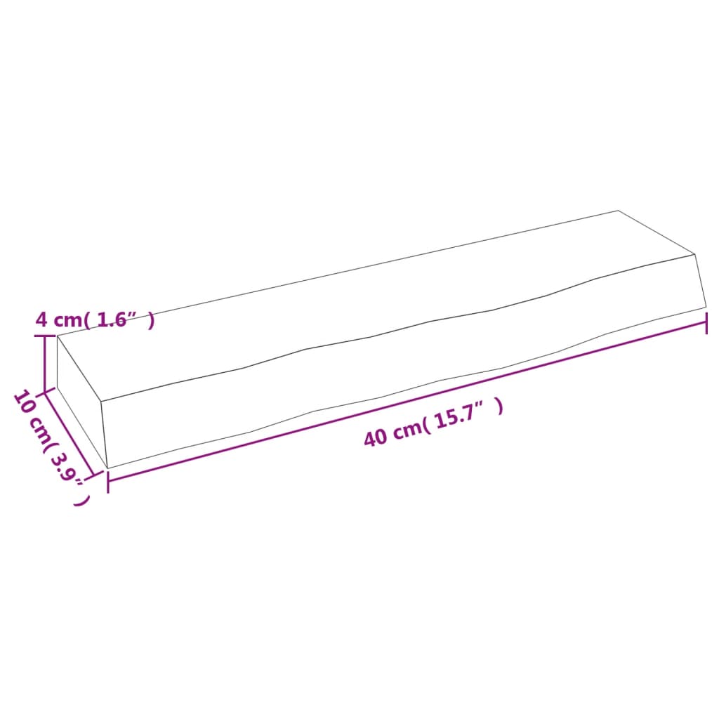 Wandregal Dunkelbraun 40x10x4 cm Massivholz Eiche Behandelt - Pazzar.ch