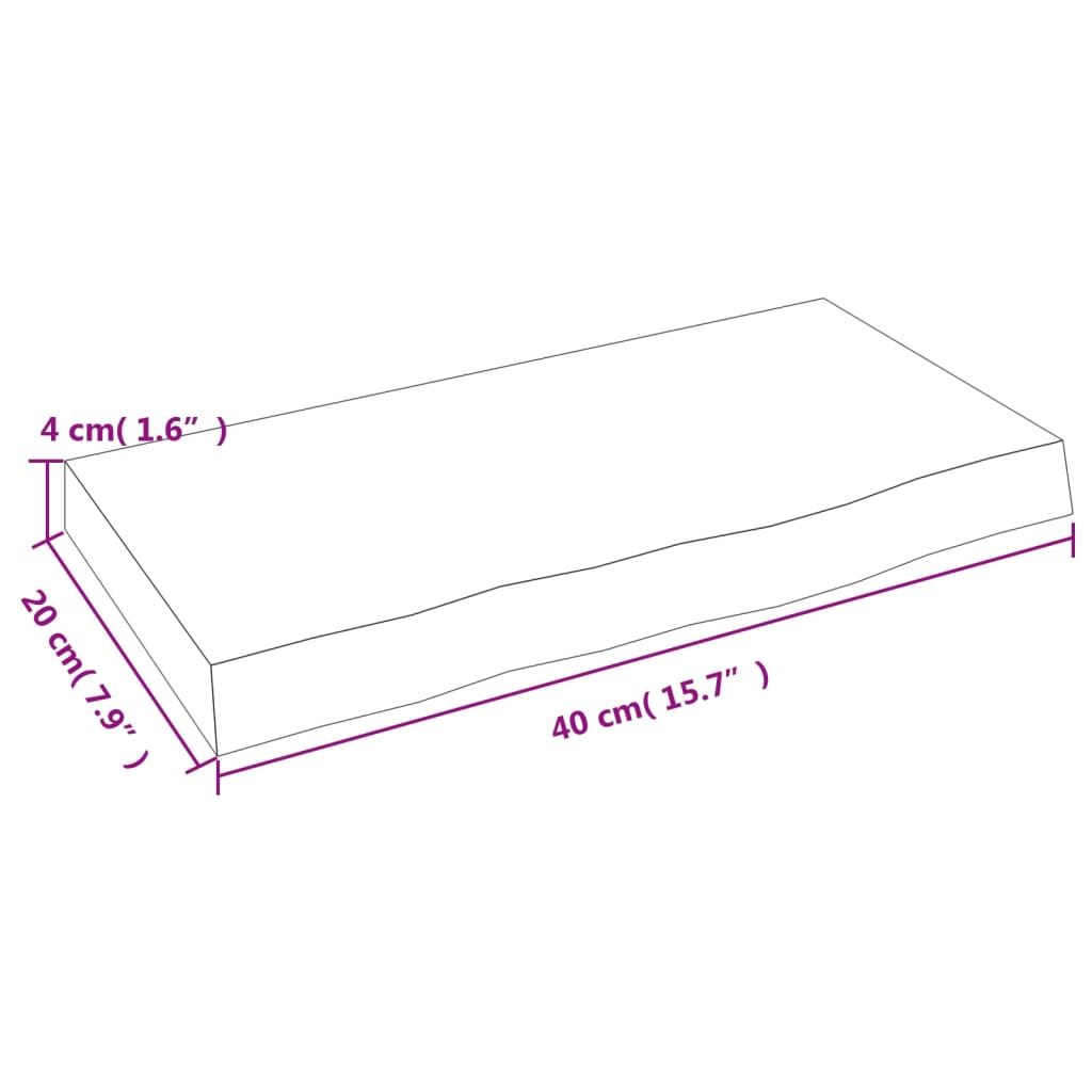 Wandregal Dunkelbraun 40x20x4 cm Massivholz Eiche Behandelt - Pazzar.ch