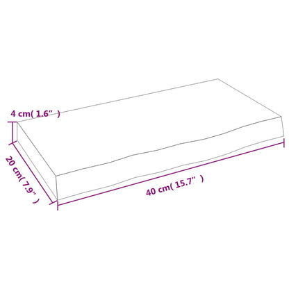 Wandregal Dunkelbraun 40x20x4 cm Massivholz Eiche Behandelt - Pazzar.ch