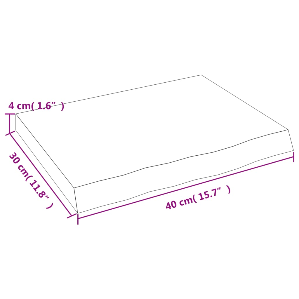 Wandregal Dunkelbraun 40x30x(2-4) cm Massivholz Eiche Behandelt - Pazzar.ch