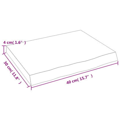 Wandregal Dunkelbraun 40x30x(2-4) cm Massivholz Eiche Behandelt - Pazzar.ch
