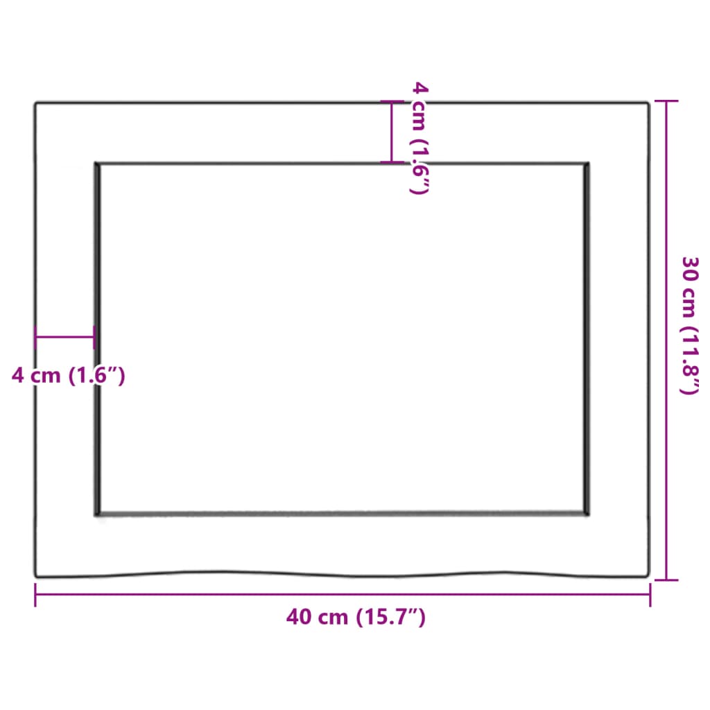 Wandregal Dunkelbraun 40x30x(2-4) cm Massivholz Eiche Behandelt - Pazzar.ch