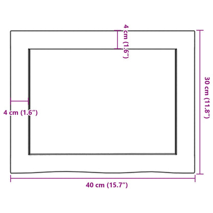 Wandregal Dunkelbraun 40x30x(2-4) cm Massivholz Eiche Behandelt - Pazzar.ch