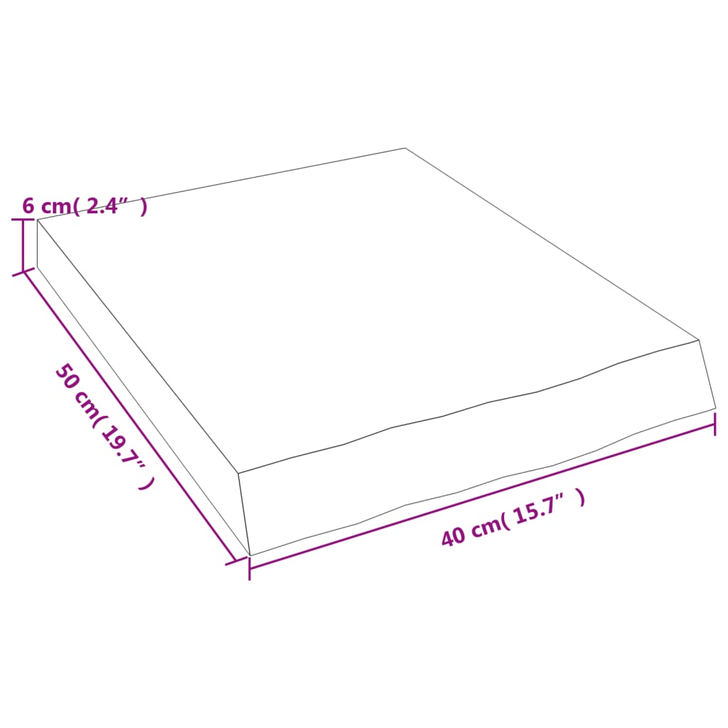 Wandregal Dunkelbraun 40x50x(2-6) cm Massivholz Eiche Behandelt - Pazzar.ch