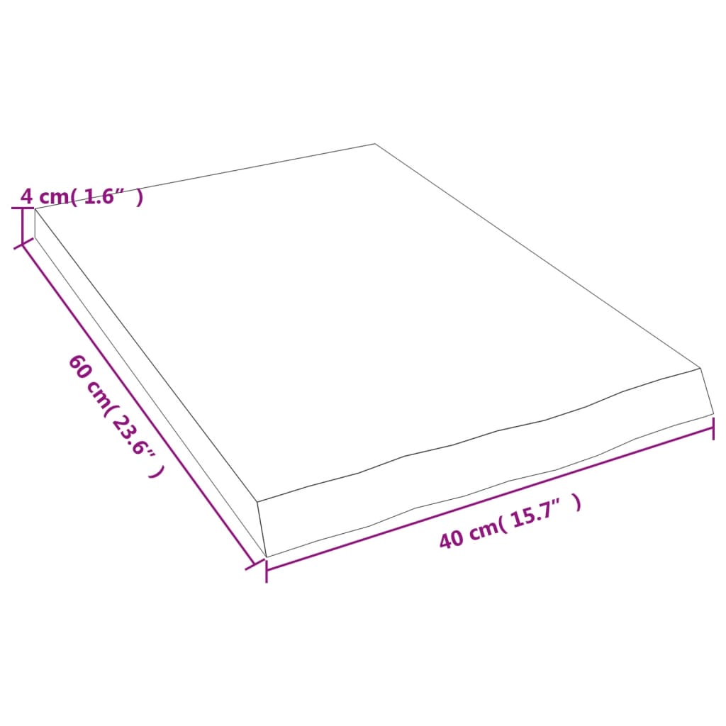 Wandregal Dunkelbraun 40x60x(2-4) cm Massivholz Eiche Behandelt - Pazzar.ch