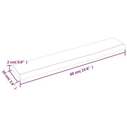 Wandregal Dunkelbraun 60x10x2 cm Massivholz Eiche Behandelt - Pazzar.ch