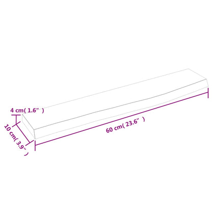 Wandregal Dunkelbraun 60x10x4 cm Massivholz Eiche Behandelt - Pazzar.ch