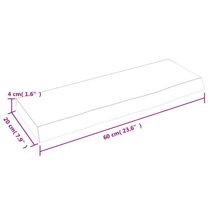 Wandregal Dunkelbraun 60x20x4 cm Massivholz Eiche Behandelt - Pazzar.ch