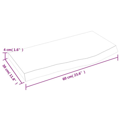 Wandregal Dunkelbraun 60x30x(2-4) cm Massivholz Eiche Behandelt - Pazzar.ch