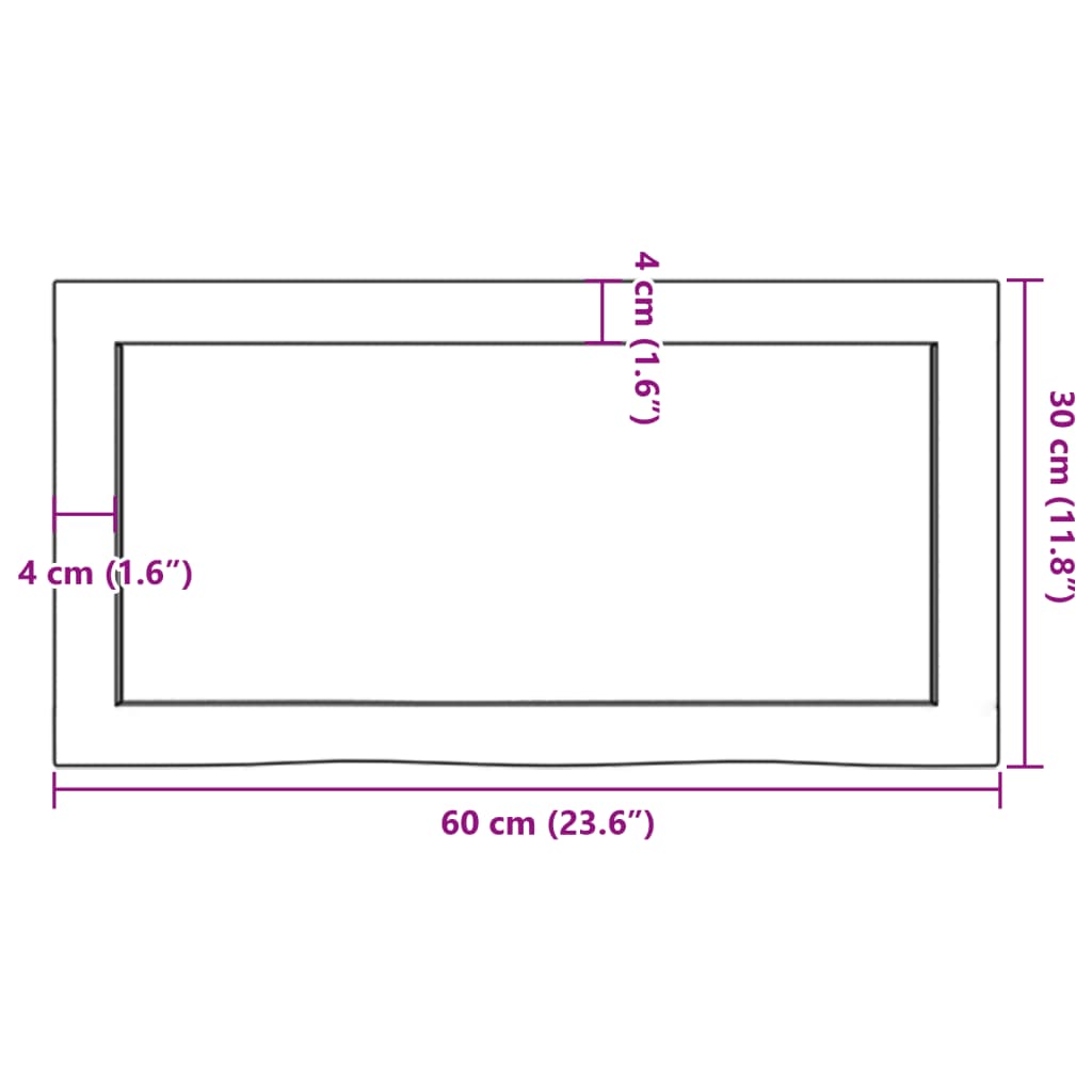 Wandregal Dunkelbraun 60x30x(2-4) cm Massivholz Eiche Behandelt - Pazzar.ch