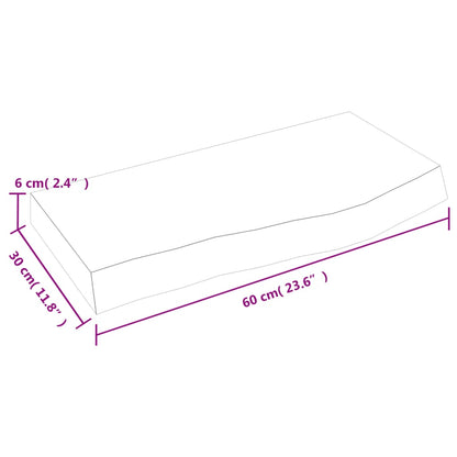 Wandregal Dunkelbraun 60x30x(2-6) cm Massivholz Eiche Behandelt - Pazzar.ch