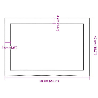 Wandregal Dunkelbraun 60x40x(2-6) cm Massivholz Eiche Behandelt - Pazzar.ch