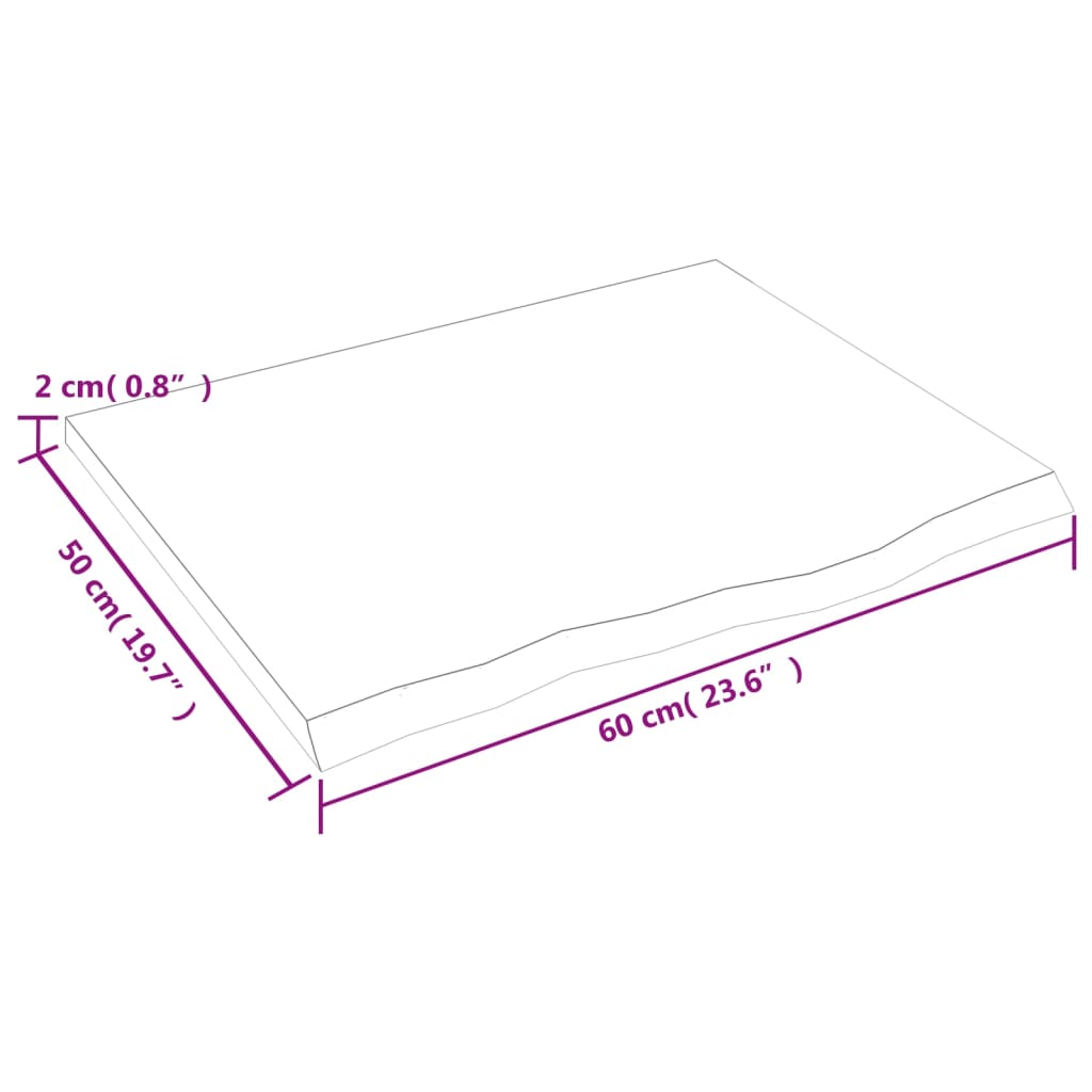 Wandregal Dunkelbraun 60x50x2 cm Massivholz Eiche Behandelt - Pazzar.ch