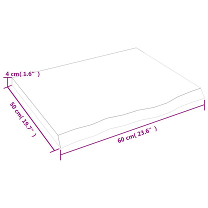 Wandregal Dunkelbraun 60x50x(2-4) cm Massivholz Eiche Behandelt - Pazzar.ch