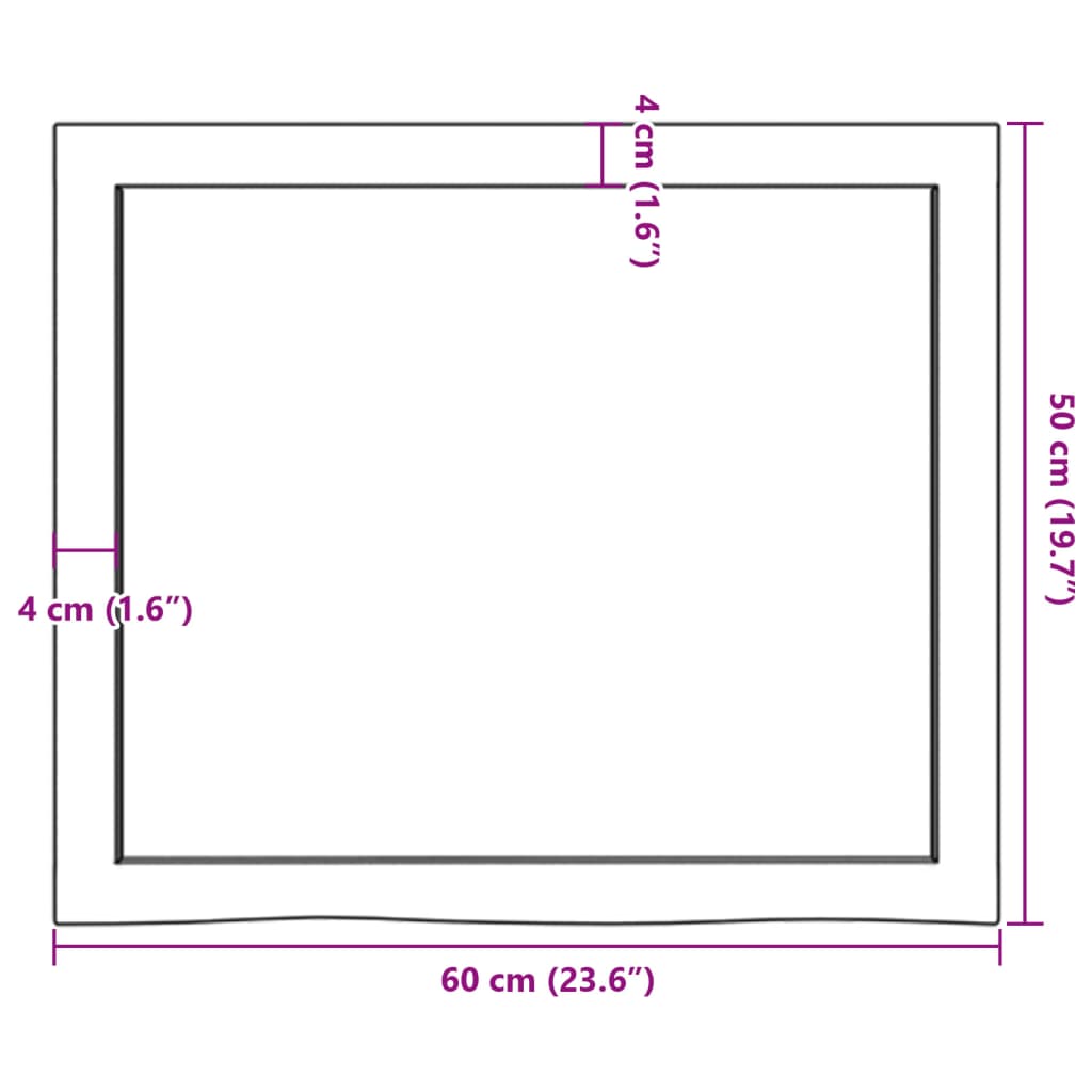 Wandregal Dunkelbraun 60x50x(2-4) cm Massivholz Eiche Behandelt - Pazzar.ch