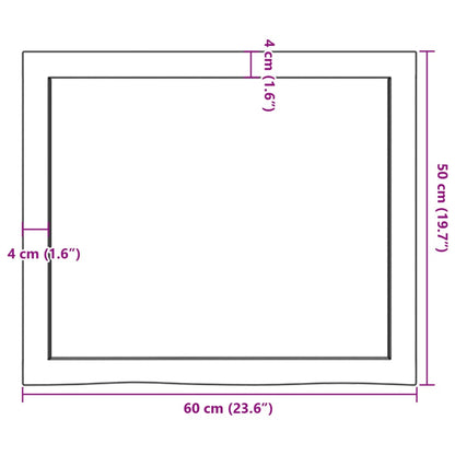 Wandregal Dunkelbraun 60x50x(2-4) cm Massivholz Eiche Behandelt - Pazzar.ch