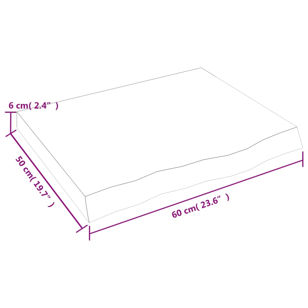 Wandregal Dunkelbraun 60x50x(2-6) cm Massivholz Eiche Behandelt - Pazzar.ch