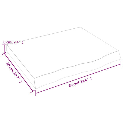 Wandregal Dunkelbraun 60x50x(2-6) cm Massivholz Eiche Behandelt - Pazzar.ch