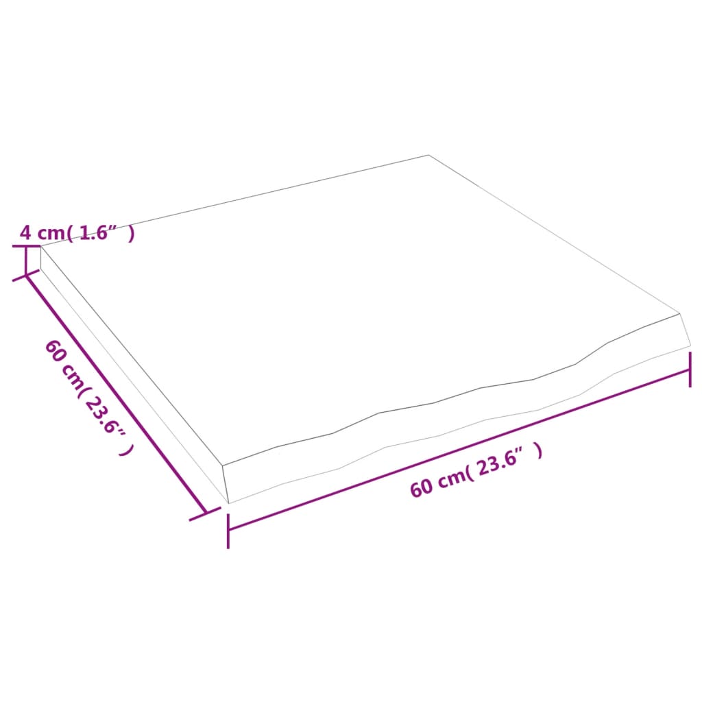 Wandregal Dunkelbraun 60x60x(2-4) cm Massivholz Eiche Behandelt