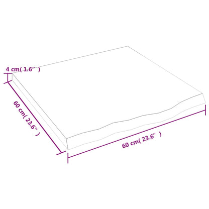 Wandregal Dunkelbraun 60x60x(2-4) cm Massivholz Eiche Behandelt - Pazzar.ch