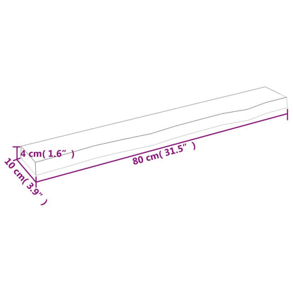 Wandregal Dunkelbraun 80x10x4 cm Massivholz Eiche Behandelt - Pazzar.ch