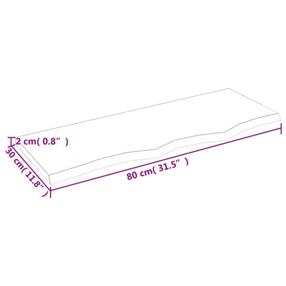 Wandregal Dunkelbraun 80x30x2 cm Massivholz Eiche Behandelt - Pazzar.ch