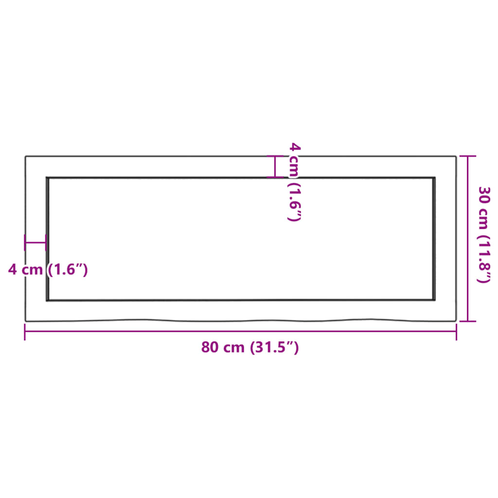 Wandregal Dunkelbraun 80x30x(2-6) cm Massivholz Eiche Behandelt