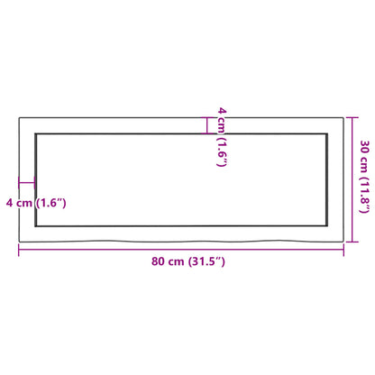 Wandregal Dunkelbraun 80x30x(2-6) cm Massivholz Eiche Behandelt - Pazzar.ch