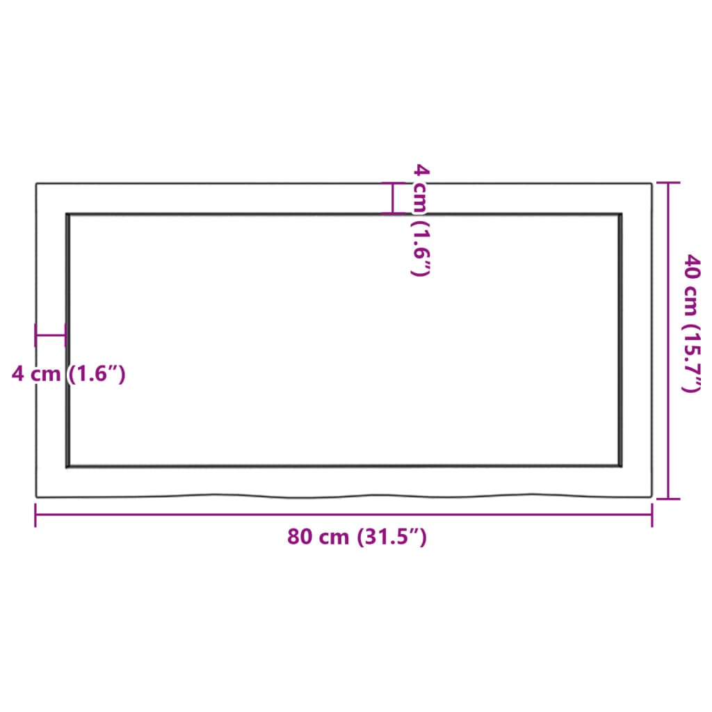 Wandregal Dunkelbraun 80x40x(2-6) cm Massivholz Eiche Behandelt - Pazzar.ch